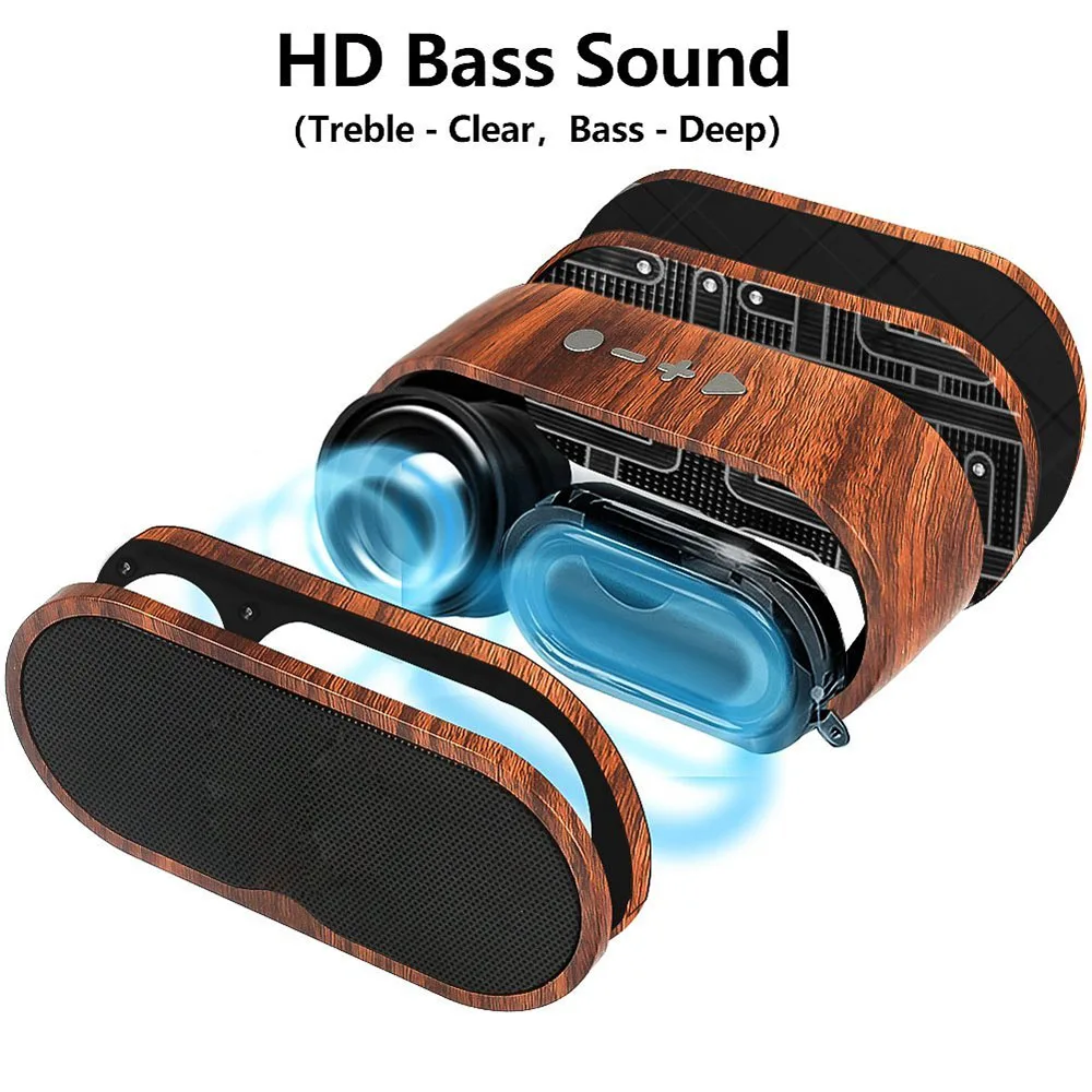 Портативный Винтаж открытый Беспроводной Bluetooth Динамик деревянный HD стерео бас