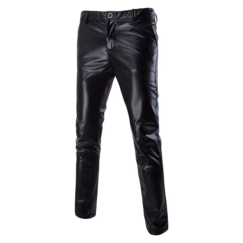 Shiny Sliver Metallic Pants Men Hip Hop Rave Rocker Trousers Slim Fit Wedding Performance Stage Costumes For Singers Dancer 3XL | Мужская
