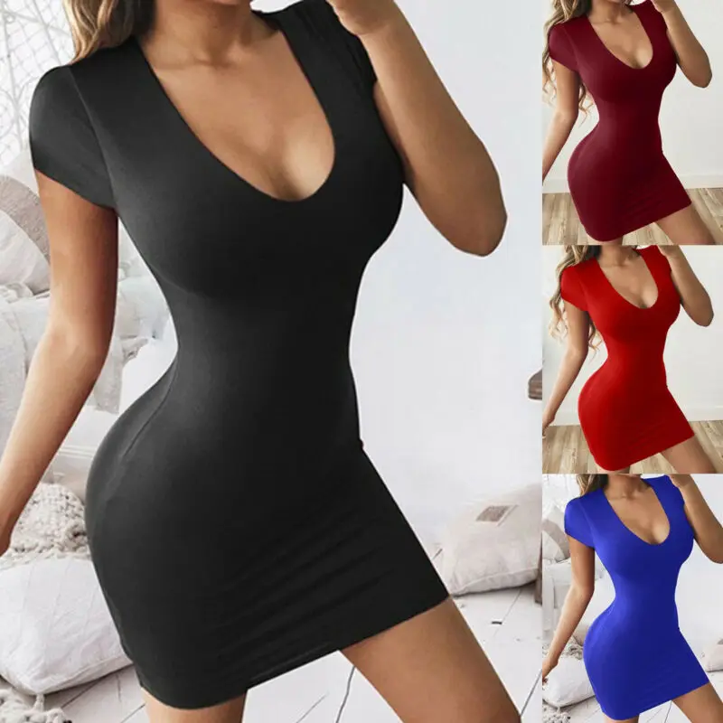 Новинка 2019 хит продаж женское сексуальное платье с глубоким v образным вырезом и