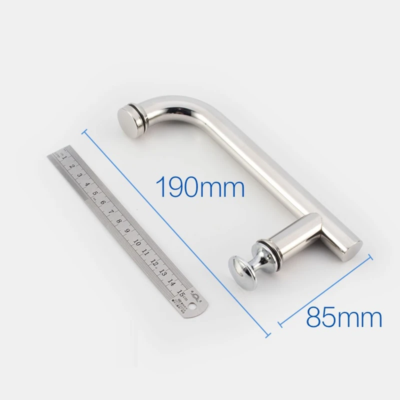 Стеклянная Дверная ручка для душевой комнаты из нержавеющей стали f образная