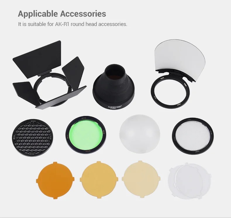 В наличии! Godox AK R1 с S адаптер Аксессуары круглый носок для на Камера флэш V860II TT685