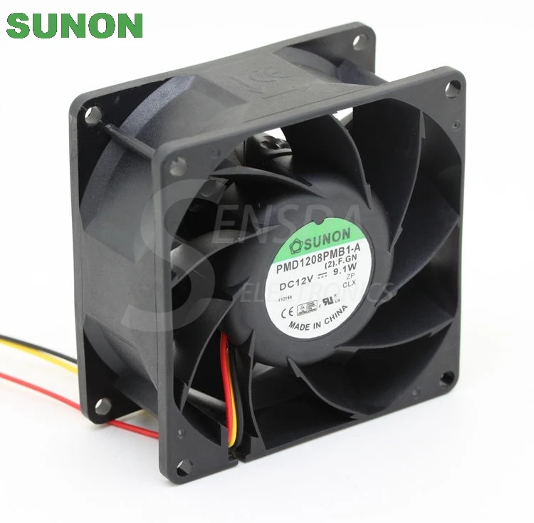 Для Охлаждения Sunon PMD1208PMB1 A 8038 80 мм 8 см DC 12V 9 1 Вт сервер квадратный 4 провод pwm