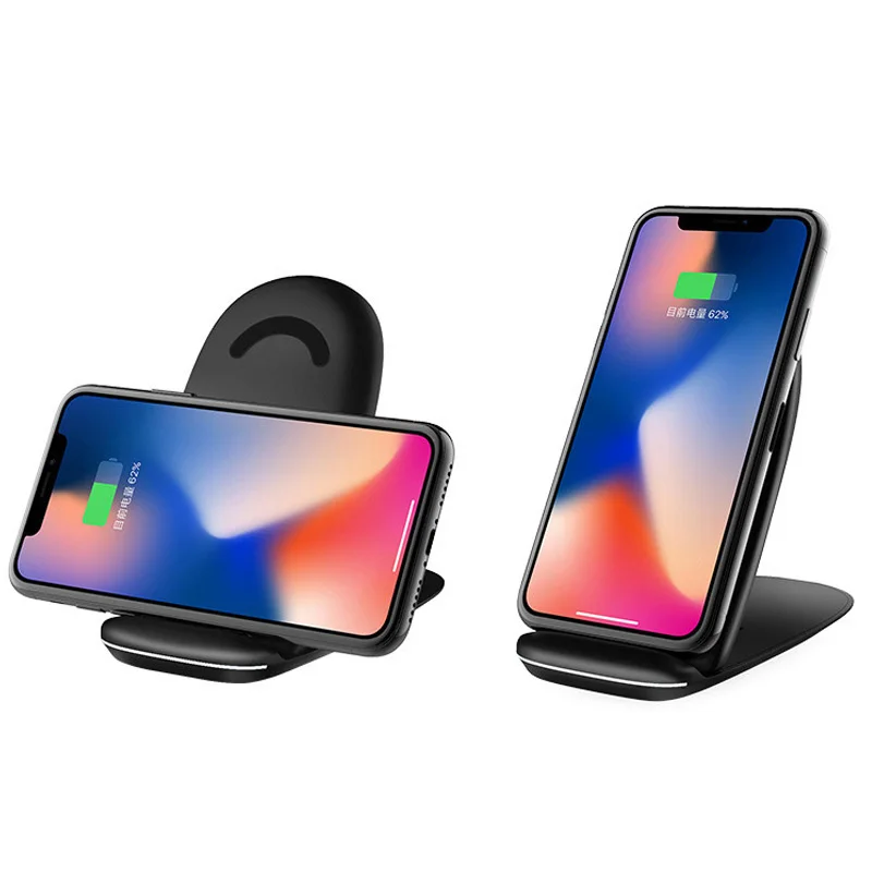 

3 Coils Qi Fast Wireless Charger Desktop Charging Phone Stand Docking For Samsung Galaxy S9 S8 Plus Note 8 5 for iPhone X 8 Plus