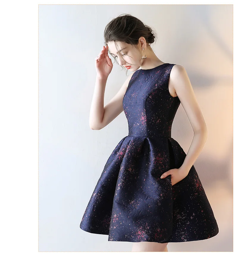 Robe de soiree, ТРАПЕЦИЕВИДНОЕ вечернее платье, элегантное короткое платье с вышивкой, без рукавов, для банкета, Vestido de festa, вечерние платья для выпускного вечера