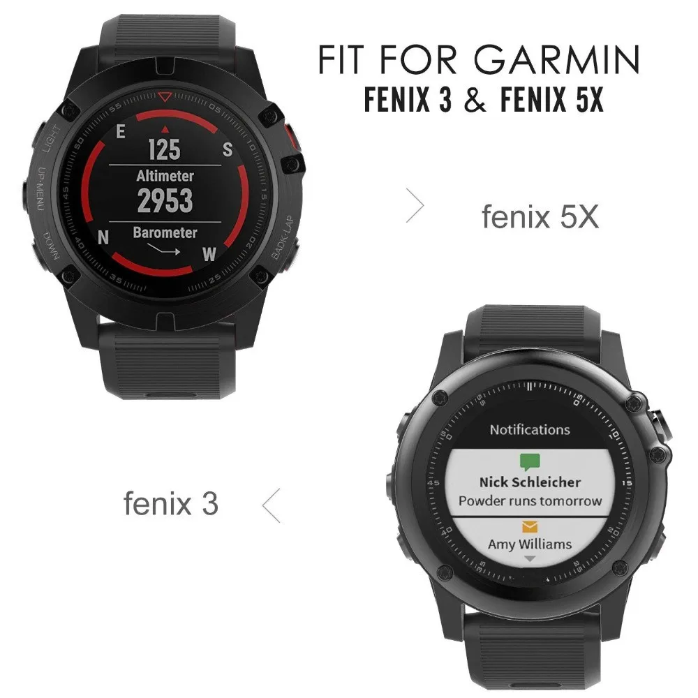 Ремешок для смарт-часов Garmin Fenix 5X/Fenix 3 HR сменный мягкий силиконовый