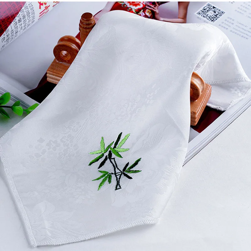 10pcs/lot 28*28cm Silk Handkerchief Chinese Soft Embroidered Towels Girl/Women Gift Bridal Favor Bachelorette | Дом и сад
