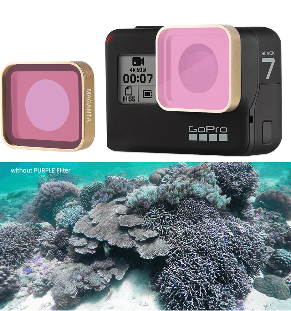 Hero5/6/7 фильтр для экшн-камеры красный/желтый/пурпурный/UV/CPL/ND 4 8 16 32 набор фильтров для GoPro Hero 5 6 7 черный оптический стеклянный объектив