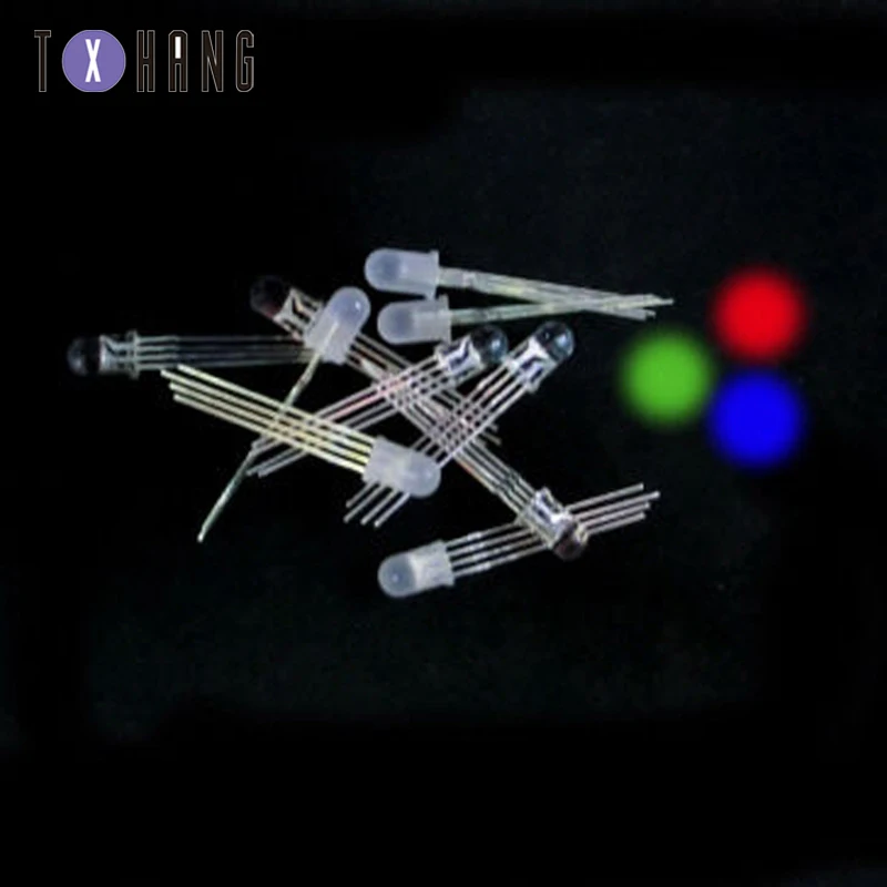 20/50/100 шт 5 мм 4pin RGB молочно-белый трехцветный общий анод/катод круглый