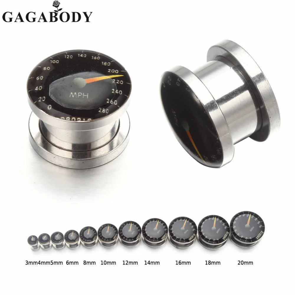 Рождественские ГАГА 1 пара 3-20 мм Панк Сталь Инструменты Панель Винт Тоннель Плагг Уши Расширитель Пирсинг Метрическая Шкала.