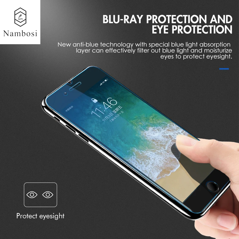 Nambosi 0 33 мм полированное Закаленное стекло экран протектор для iPhone 5S 5 SE анти синий