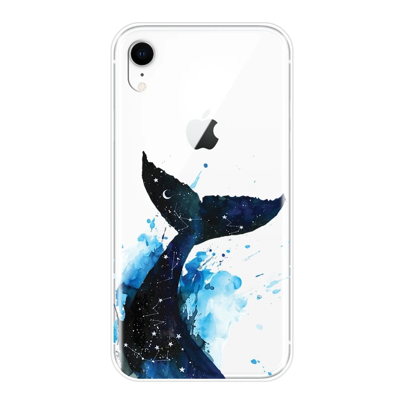 No.4 Задняя крышка для iPhone X XR XS MAX 8 7 6 S 6 S Кит Рыба волна море силиконовый мягкий чехол для Apple iPhone 6 S 6 S 7 8 Plus чехол для телефона - Цвет: No.4
