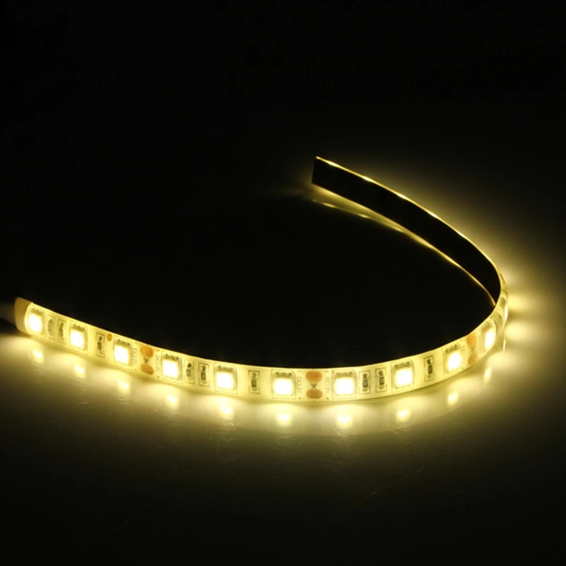 Тёплый белый Smuxi 60 см 18 светодиодный 5050 SMD PC чехол для компьютера водонепроницаемый гибкий ленточный светильник DC12V красный синий зеленый желтый теплый белый - Испускаемый цвет: Тёплый белый