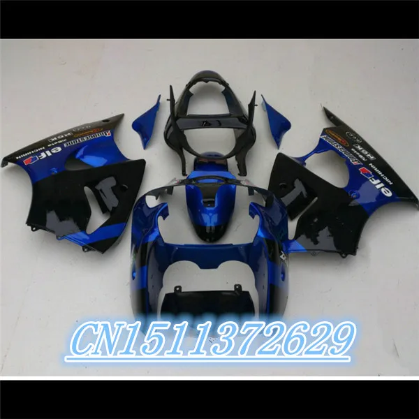 

Dor-blue flames black hot fairings set 00 01 02 высококачественный комплект обтекателей для Kawasaki ZX6R 2000-2002 Ninja 636 ZX-6R D