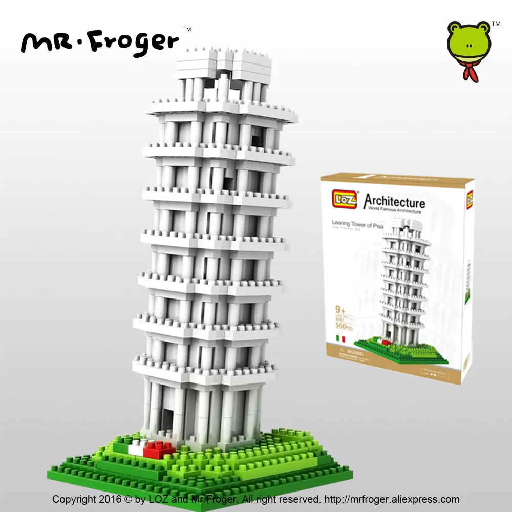 Mr.Froger LOZ Tower of pisa Diamond Block World Famous Architecture Series Tuscany Italy City Building Blocks Classic toy House | Игрушки и