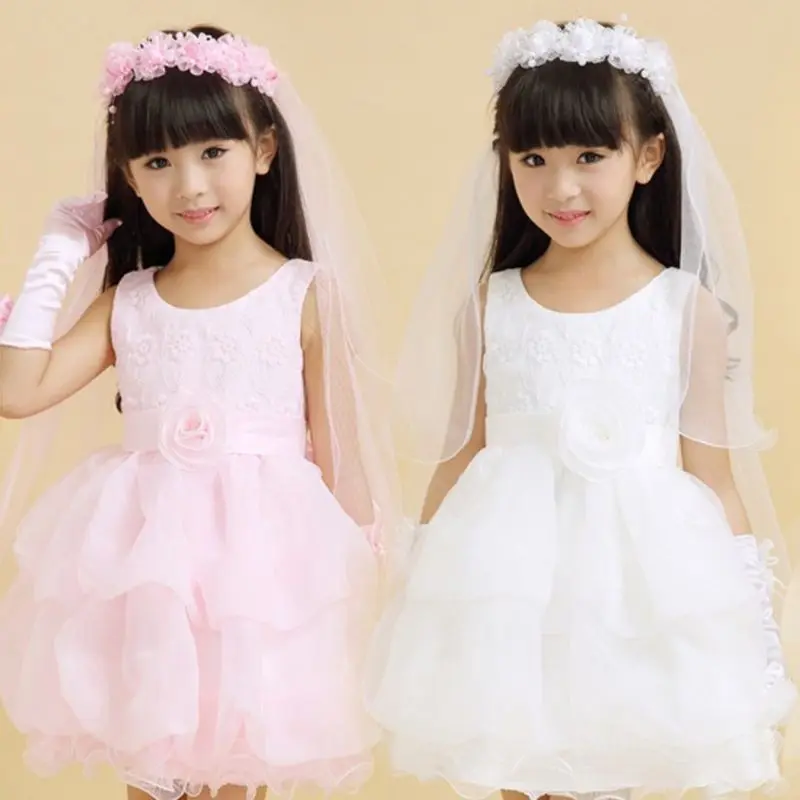 Детская маленькая повязка на голову для принцессы, двухслойная фатиновая Фата для невесты, цветы, гирлянда, оборки, цветочный кружевной венок для свадебной вечеринки