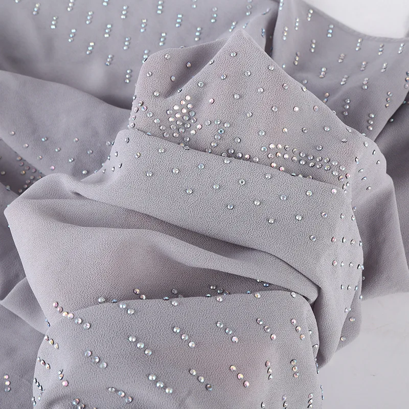 Женский хиджаб со стразами популярные шифоновые шали шарф повязка на голову