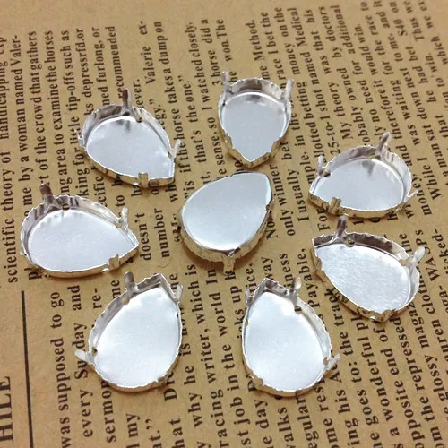 Серебряный металлический зажим в форме капли закрытый задник для шитья красивый