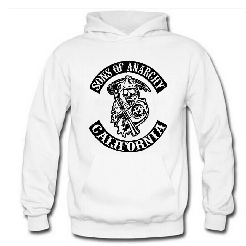SOA Sons of anarchy/Новая модная мужская спортивная одежда с капюшоном, мужская повседневная толстовка, зимнее флисовое теплое худи в стиле хип-хоп
