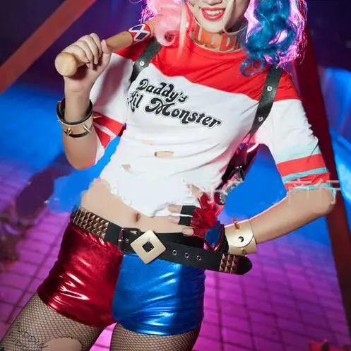 Новый 2017 г. футболка папина Лил монстр Шорты для женщин Джокер Костюмы косплея