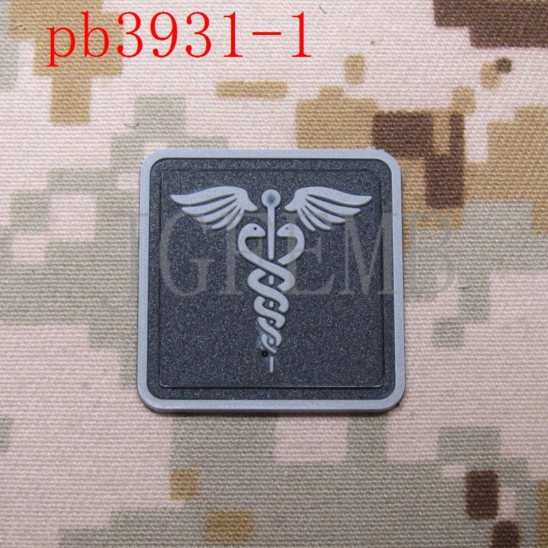 pb3931 Grey 2 шт. DEVGRU медицинский спасательный тактический боевой дух военный 3D ПВХ патч - Цвет: pb3931 Grey