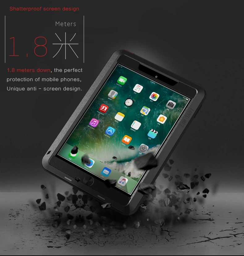 LOVE MEI Алюминиевый металлический чехол для нового iPad 9 7 2018/2017 мощный ударопрочный