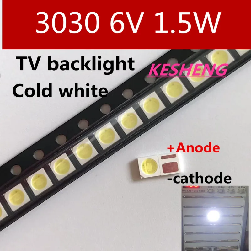 Светодиодная подсветка EVERLIGHT 1 2 Вт 3030 6 в холодный белый цвет 125 лм ЖК для ТВ