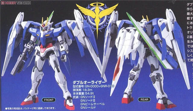 Модель Gundam HG 1/144 DAUBLE O EXIA 00 RAISER+ меч GN 3 GUNDAM готовая одежда один робот Bandai мобильный костюм детские игрушки