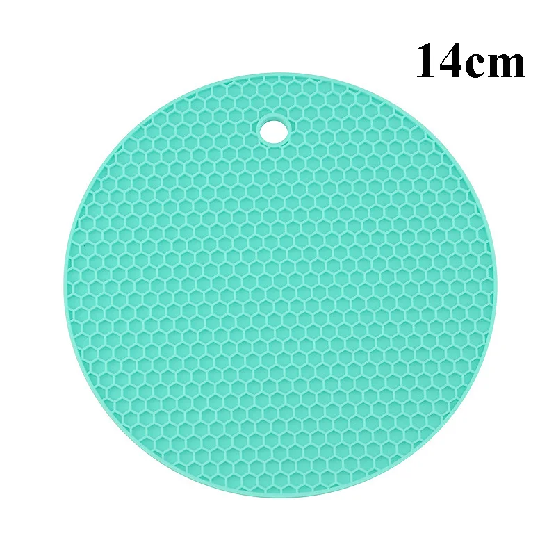 14cm Cyan Blue 18/14/9 см подставки для Кухня гаджеты силиконовый термостойкий Нескользящие утепление ковриками Pad кухонная салфетка-подставка для Товары R - Цвет: 14cm Cyan Blue