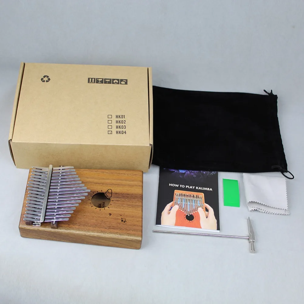 Калимба с 17 клавишами мини дерево пальцевое пианино детский подарок музыкальный