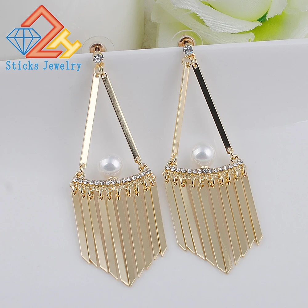 

New Fashion Jewelry Simulated Pearl Earings Brincos Gold Color Earrings For Women Pendientes Trendy Dangle Earrings Charm
