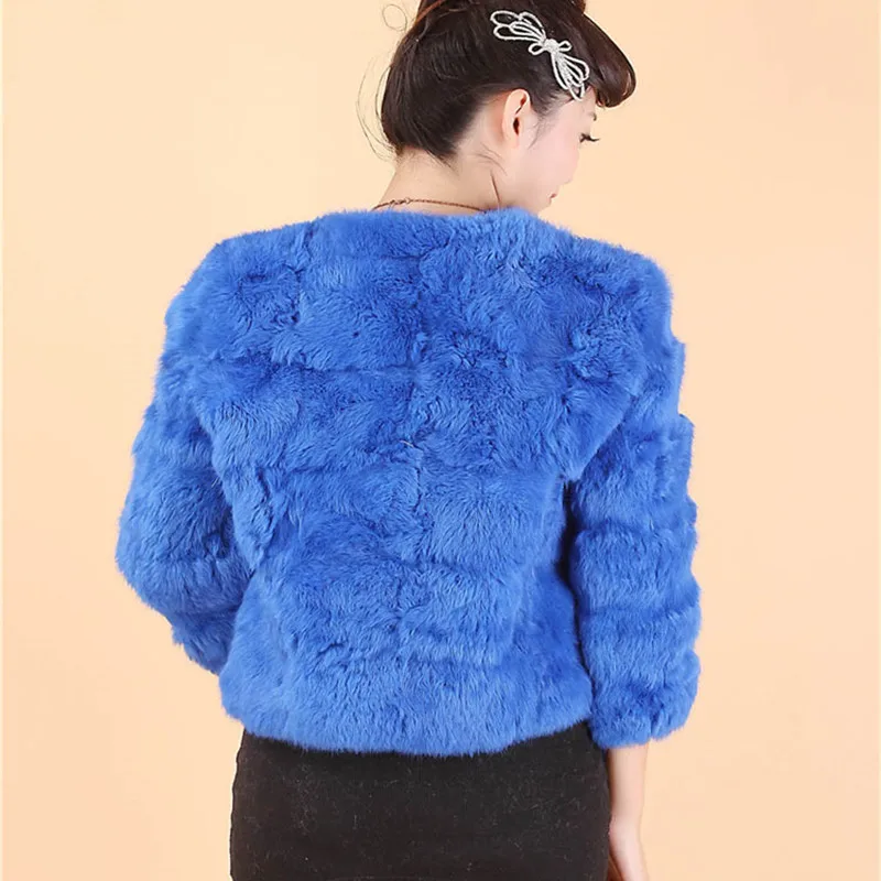 Новинка 2018 Короткая Меховая одежда из кроличьего меха женская футболка с рукавом