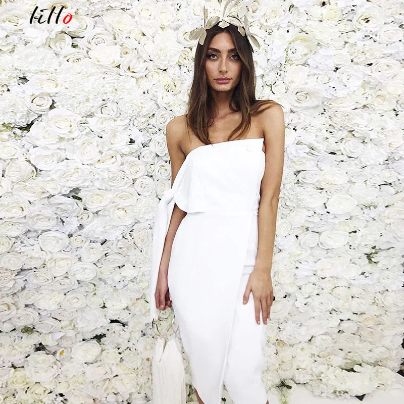 Женское платье с завязкой-бантом асимметричное платье-труба открытыми плечами