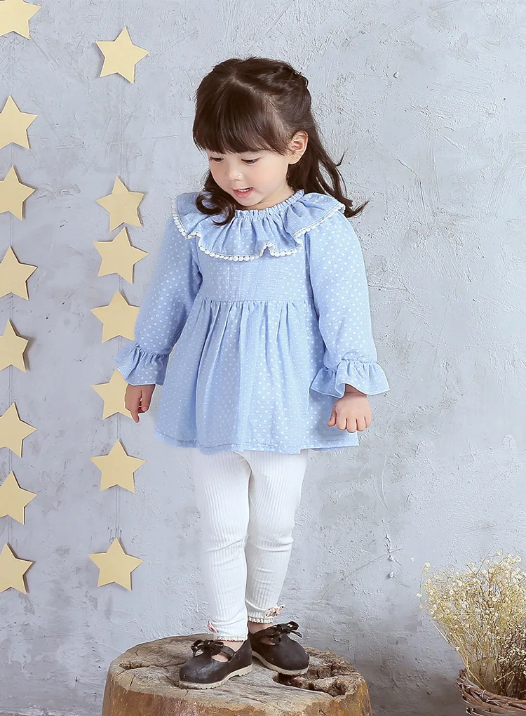 Idea2017 весенне-осеннее платье принцессы для маленьких девочек модное в горошек с