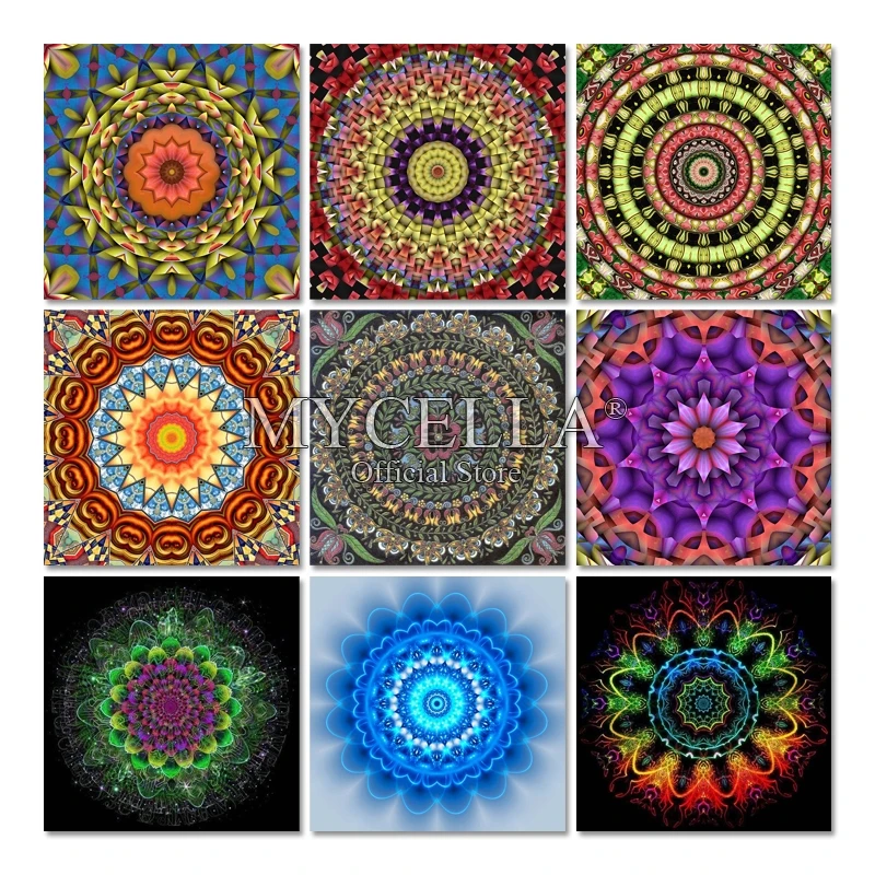 Алмазная 5D картина сделай сам цветы мандалы вышивка крестиком полная круглая