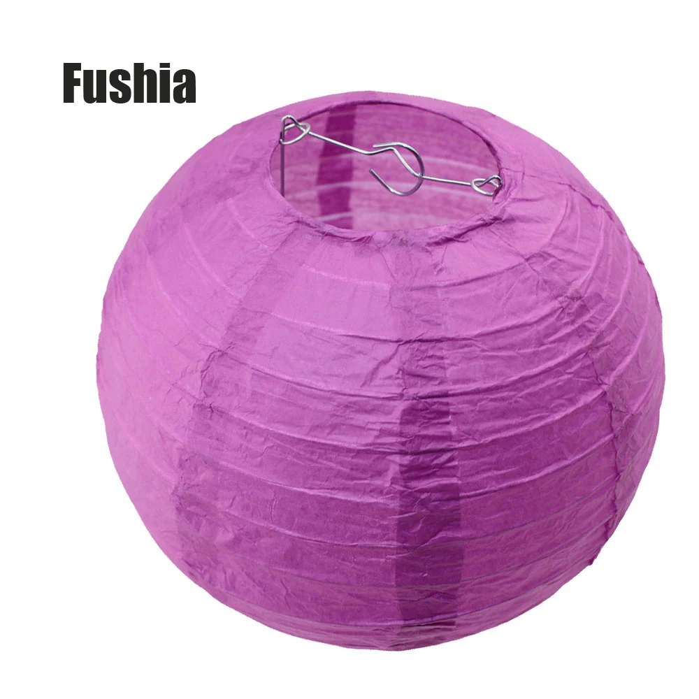 fuchsia 10 шт./лот " 8" 1" 12" 1" 16" белый/розовый 20 цветов круглые бумажные фонари для свадебной вечеринки украшения церемонии подвесные фонари - Цвет: fuchsia