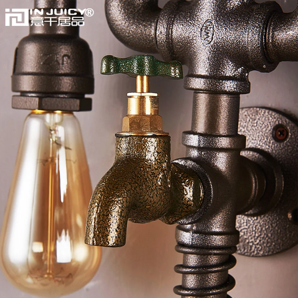 Настенные светильники E27 в стиле ретро индастриал металлическая водопроводная