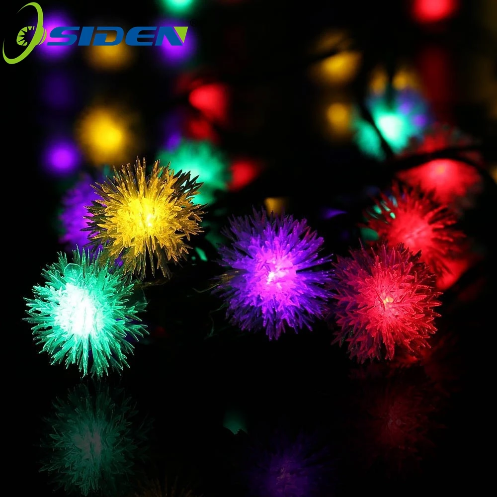 OSIDEN 5 м 20 LED пушистый шар RGB Edelweiss Снежинка светодиодная гирлянда 220В/110В цветная