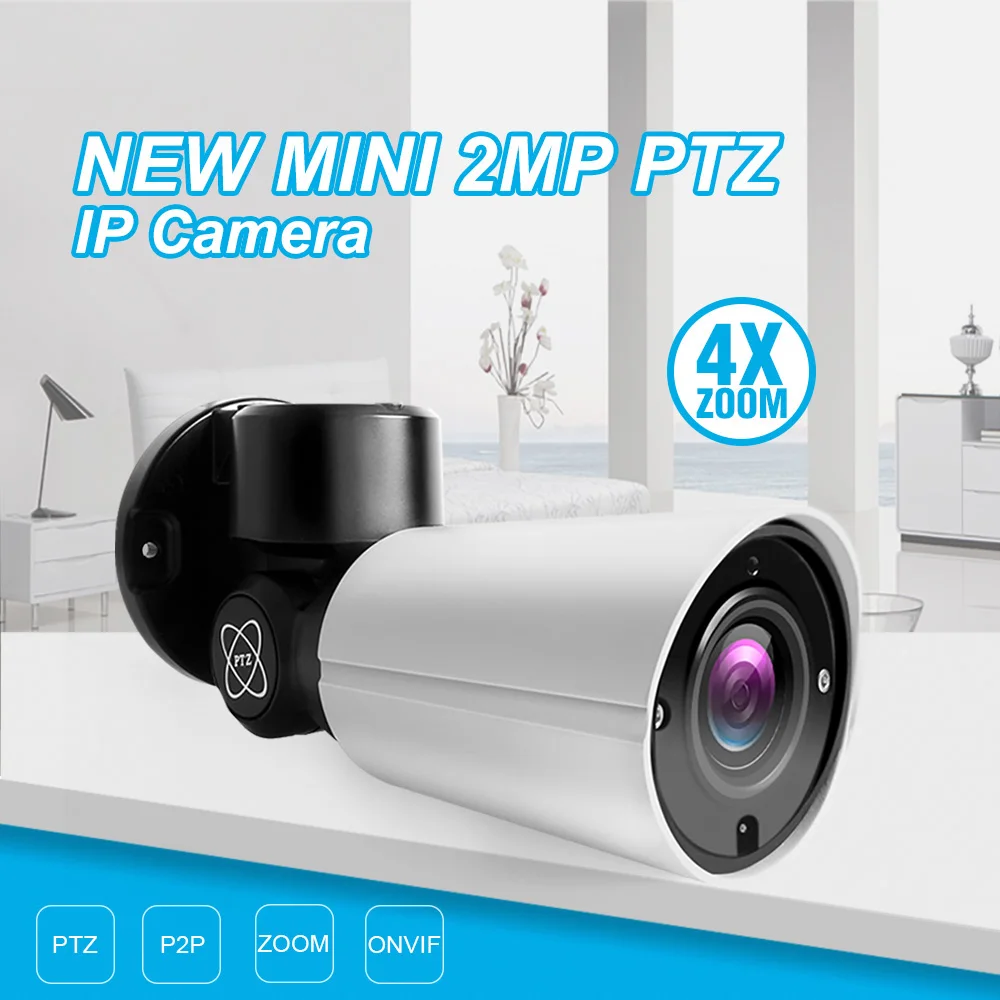 HD 1080P 2MP мини PTZ Bullet IP камера Открытый водонепроницаемый 4X оптический зум 50 м ИК ночного видения CCTV камера безопасности P2P 48 в POE