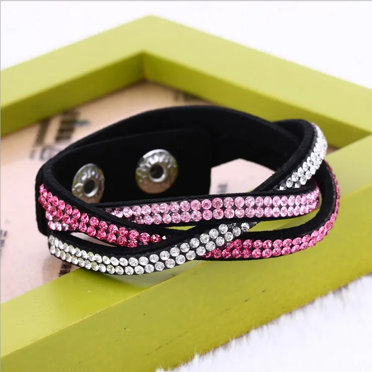 Многослойный Женский бархатный браслет с кристаллами | Украшения и аксессуары