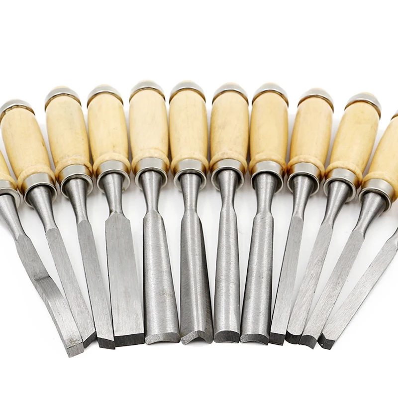 Профессиональное ручное долото QWORK для резьбы по дереву 12 шт. набор инструментов