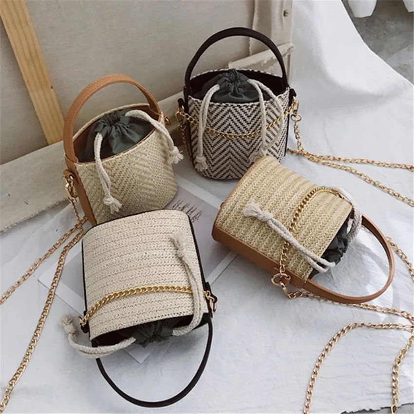 TOYOOSKY цилиндрические соломенные сумки в японском стиле женские плетеные через