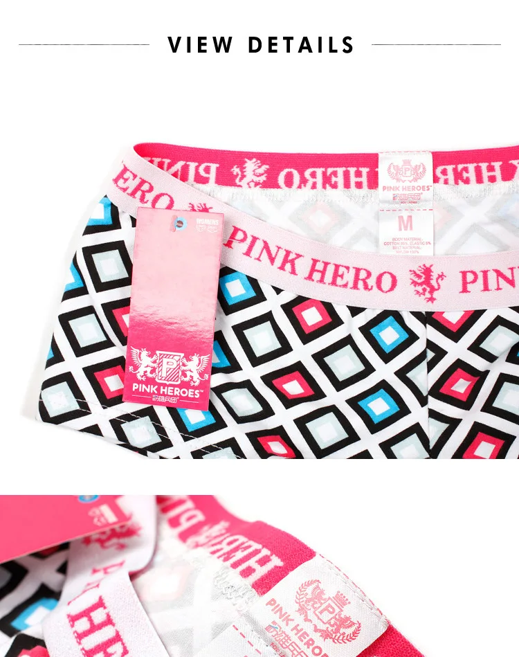 4 шт. Pink Heroes Для женщин нижнее бельё Для Девочек Великолепная Цвет печать Для женщин нижнее белье, хлопковое нижнее белье, сексуальное нижнее белье Производители