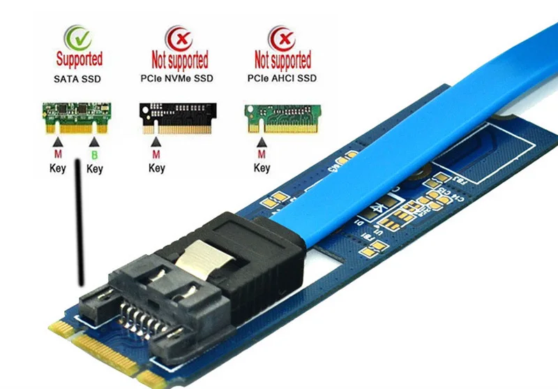 Адаптер M2 SATA преобразователь карты памяти ID KEY M.2 NGFF SSD на 7Pin адаптер плата карта