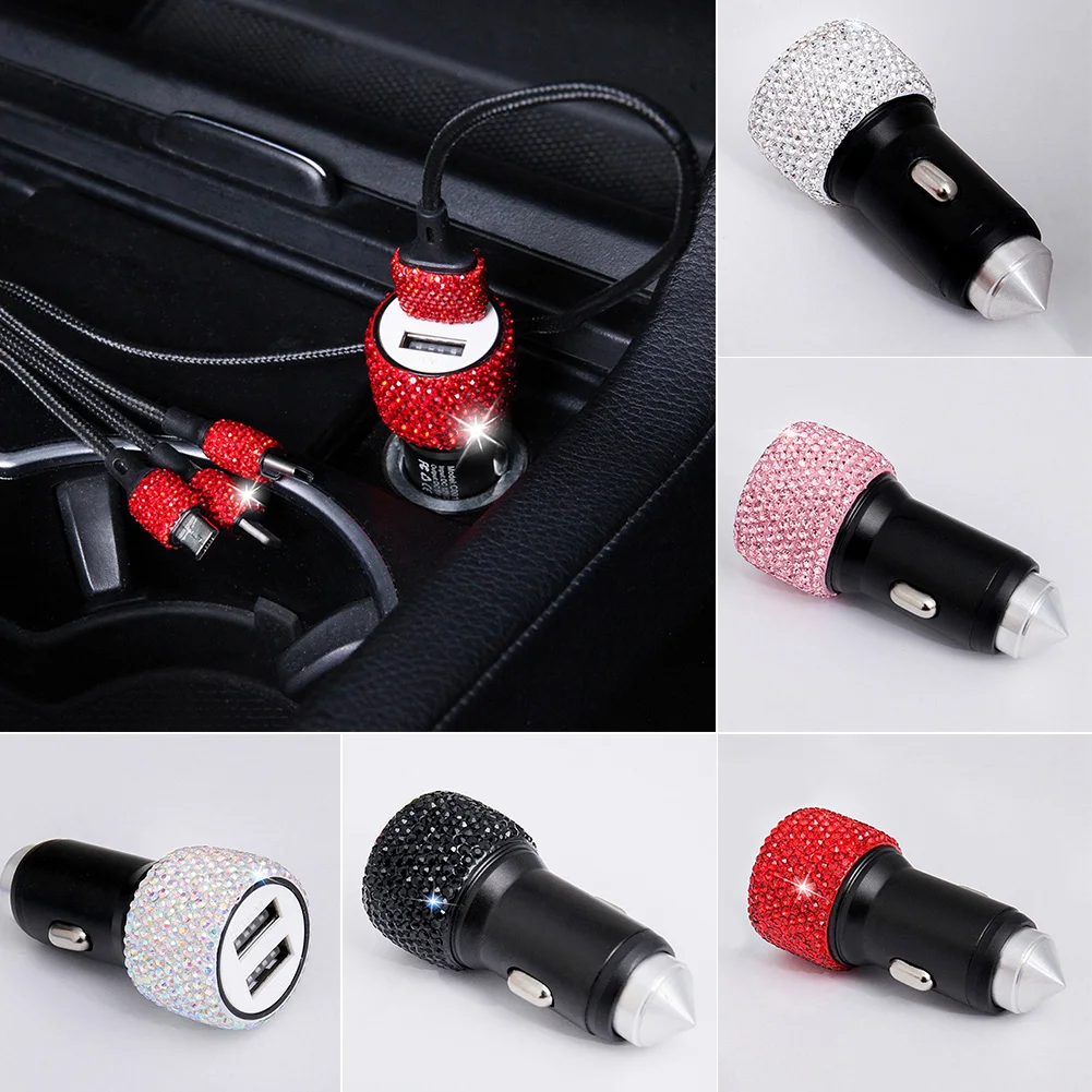 Мини портативное автомобильное зарядное устройство с двумя usb портами 5 в 2 1 А