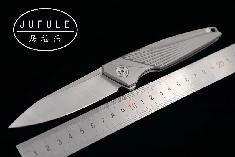 Титановый плавник JUFULE made M390 blade TC4 складной карманный нож для кемпинга и охоты