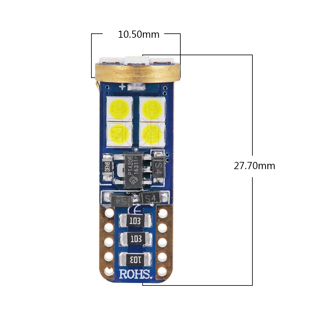 10 шт. высококачественные светодиодсветодиодный лампы CANBUS T10 12SMD 3030 t10 w5w 194 168 без