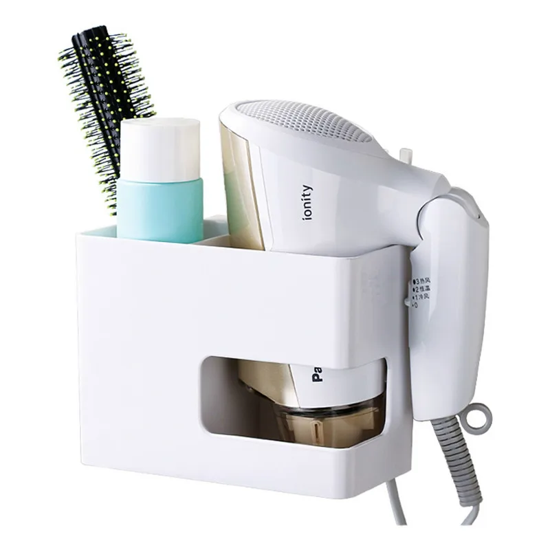 Пластиковая настенная полка для ванной сушилка волос Бесплатная Пробивка туалет
