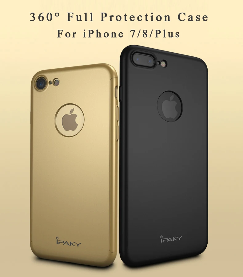 Чехол iPaky для iphone 7 Plus чехол 360 Полное покрытие для Apple iphone 8 Plus чехол+ стеклянная пленка PC Coque для iphone 7 8 8plus чехол s