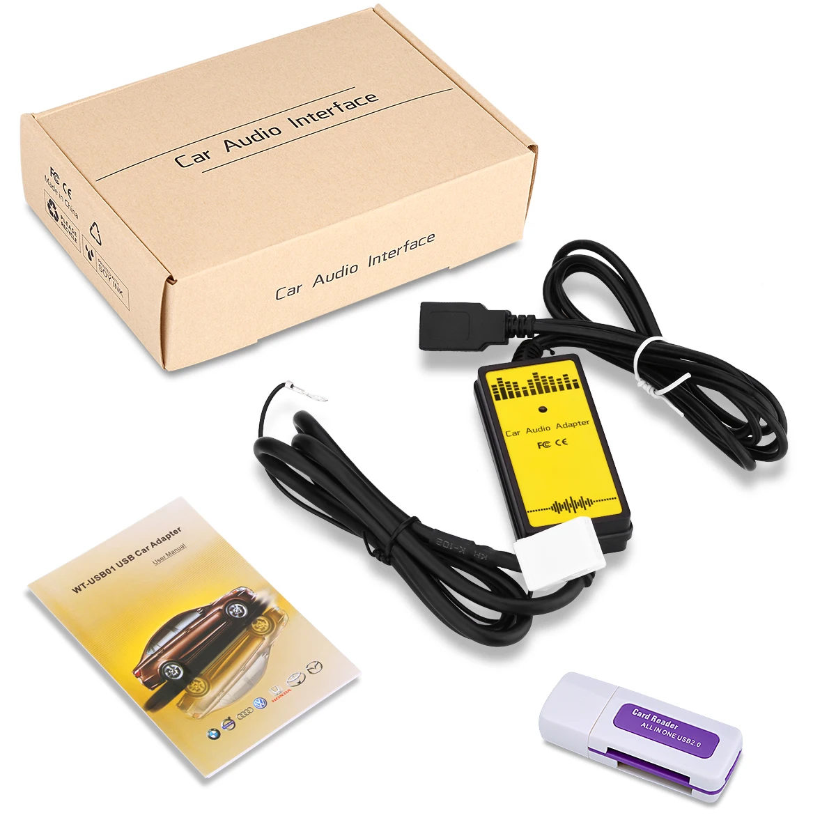 12Pin Автомобильный USB Интерфейс адаптер MP3 аудио AUX USB SD MP3/WMA декодер плеер CD Changer Для некоторых конкретных автомобилей свяжитесь с продавцом