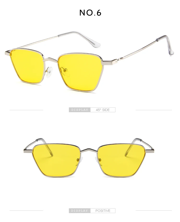 6 silver yellow 70s John Lennon винтажные маленькие ромбовидные солнцезащитные очки металлические поляризационные ретро очки с полной оправой - Цвет линз: 6 silver yellow